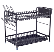 Сушилка для посуды с поддоном 52х24,7х34,5см, цв.черный