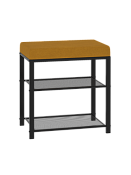 Банкетка для обуви "Торонто 13S" 47х30х49см, цв.черно-горчичный