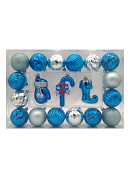 Набор шаров новогодних "Сияние синего" 19шт