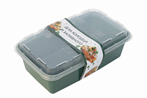 "Семейного уюта" Набор контейнеров для холодца и заливного 3шт, 0,92л цв.серая мистерия