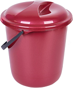 Ведро "Rock'n'Roll" 7л с крышкой 23,5х25,5х27см, цв.бордо