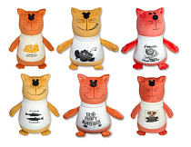 Игрушка-антистресс "Кот в футболке" 23х35см