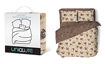"Uniqcute" Комплект постельного белья "Dogs" 1,5сп, 50х70см, поплин
