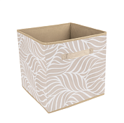 Короб-кубик для хранения "Листья" 30х30х30см, цв.бежевый