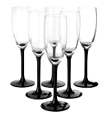 "Domino Black" Набор бокалов для шампанского 6шт. 170мл