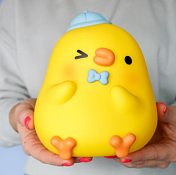 Копилка "Bow duck" 14х14х13см, цв.желтый