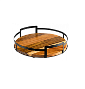 Поднос "Бамбук" d=28см с металл.ручками