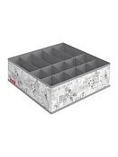 "VALIANT" VINTAGE GREY Органайзер для белья, 15секций 32х32х12см