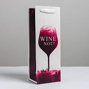 Пакет под бутылку "Wine not" 35х13х10см