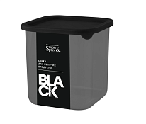 "Black" Банка для хранения 0,8л, квадрат. с гибкой крышкой, цв.черный