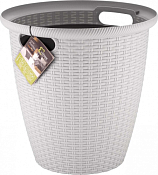 Кашпо напольное "Ротанг" с внутр.горш. d=32,8см 20л цв. утренний туман