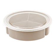 Менажница с крышкой 3секции 20см, цв.капучино