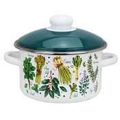 "Пряные травы" Кастрюля эмалированная 2л