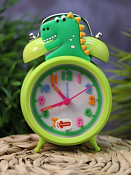 Часы-будильник "Cute dinosaur" 13х9х5,5см, цв.зеленый