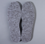 Стельки для обуви утепленные, двухслойные, 1 пара, 25-46р, цв.серый