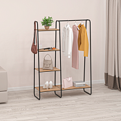 Вешалка напольная с полками "Скандинавия 1" 110х38,5х147см, цв.черный