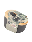 Емкость для хранения соли/специй с ложкой 330мл, 12х8х8,3см, цв.черный