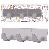 Планка с 3 крючками "Стэнли стил" 12см