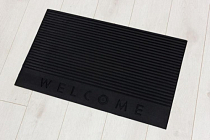 Коврик придверный резиновый "Welcome" 45х75см, цв.черный