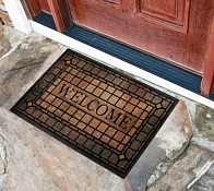 Коврик придверный флокированый "HOME" 45х75см, цв.коричневый