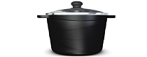 "Каменная" Чёрный гранит" Кастрюля со стекл. крышкой 4л