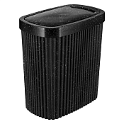 Контейнер для мусора "VELVET" 1,9л, 16х10х17,2см, цв.черный гранит