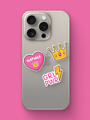 Стикеры 3D многоразовые "GRL PWR" 3шт.