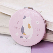 Зеркало "Life miss you" d=7,2см, цв.розовый