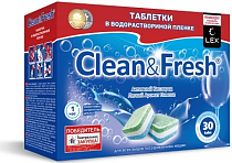 "Clean&Fresh" Таблетки для ПММ водорастр. пленка 30шт.