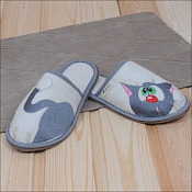 Тапочки женские "Серый кот" размер 37