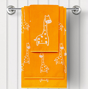 Полотенце махровое "Жираф" 70х130см, цв.оранжевый пл.450
