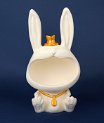 Подставка для мелочей "Зайчик" h 24,5см, цв.молочный