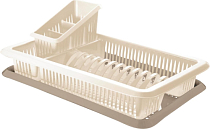 "Лилия/Bono" Сушилка для посуды с поддоном 1 яр. 48х30,5х17см цв.микс