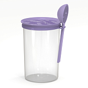 "Лаванда" Банка для хранения с ложкой 0,7л 11х9,5х14,3см