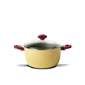 "TVS DADA INDUCTION" Кастрюля с крышкой 5л 24см цв.желтый