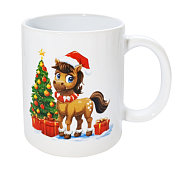 Кружка "Лошадка у ёлки" 350мл