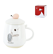 Кружка "Ёжики" с крышкой и ложкой 450мл, в п.у.