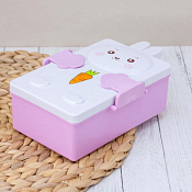 Ланч-бокс "Rabbit" 17,3х10,8х6,4см, цв.бело-розовый