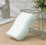 Губка меламиновая "Тройной эффект" с абразив.слоем 11х7х3см