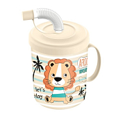 Стакан с крышкой и трубочкой "Львёнок" 300мл