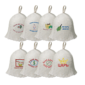 "Hot Pot" Шапка для сауны с вышивкой в ассортименте