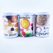 Банка жестяная "Вкусняшки" 9х13см, 3вида, цв.белый