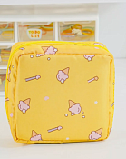 Дорожная косметичка "Drawings, ice cream" 12,5х12,5х6,5см, цв.желтый