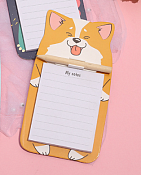 Блок для заметок с карандашом "Corgi" 9х17см, цв.оранжевый