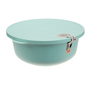 "ТЭСТИ" Миска с крышкой 2,2л, цв.морская волна