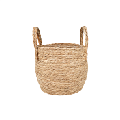 Кашпо плетеное "Кения" с ручками d=15,5см, h=13,5см, цв.натуральный