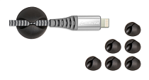 Н-р держателей для провода, самоклеющиеся 6 шт, цв.черный