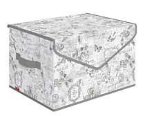"VALIANT" VINTAGE GREY Короб стеллажный с крышкой на магните 30х40х25см