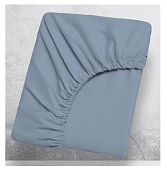 "Василиса" Простыня на резинке 180х200х25см, цв.деним, перкаль