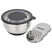 "Amarena" Миска стальная с крышкой-теркой 2,8л